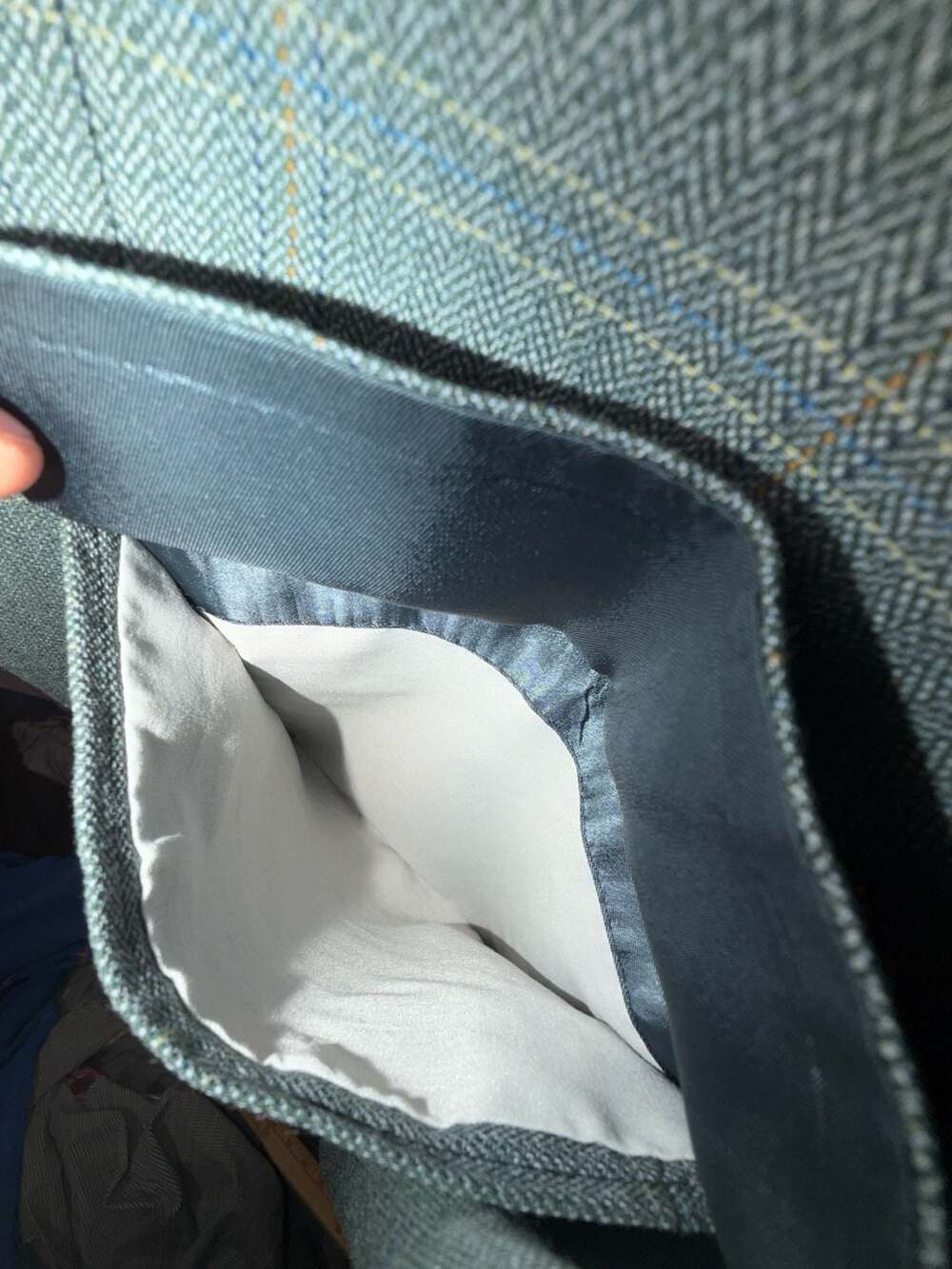 Brooks Brothers Herringbone Windowpane Suit Jacket Blazer 48L 100% Wool - Picture 5 of 15